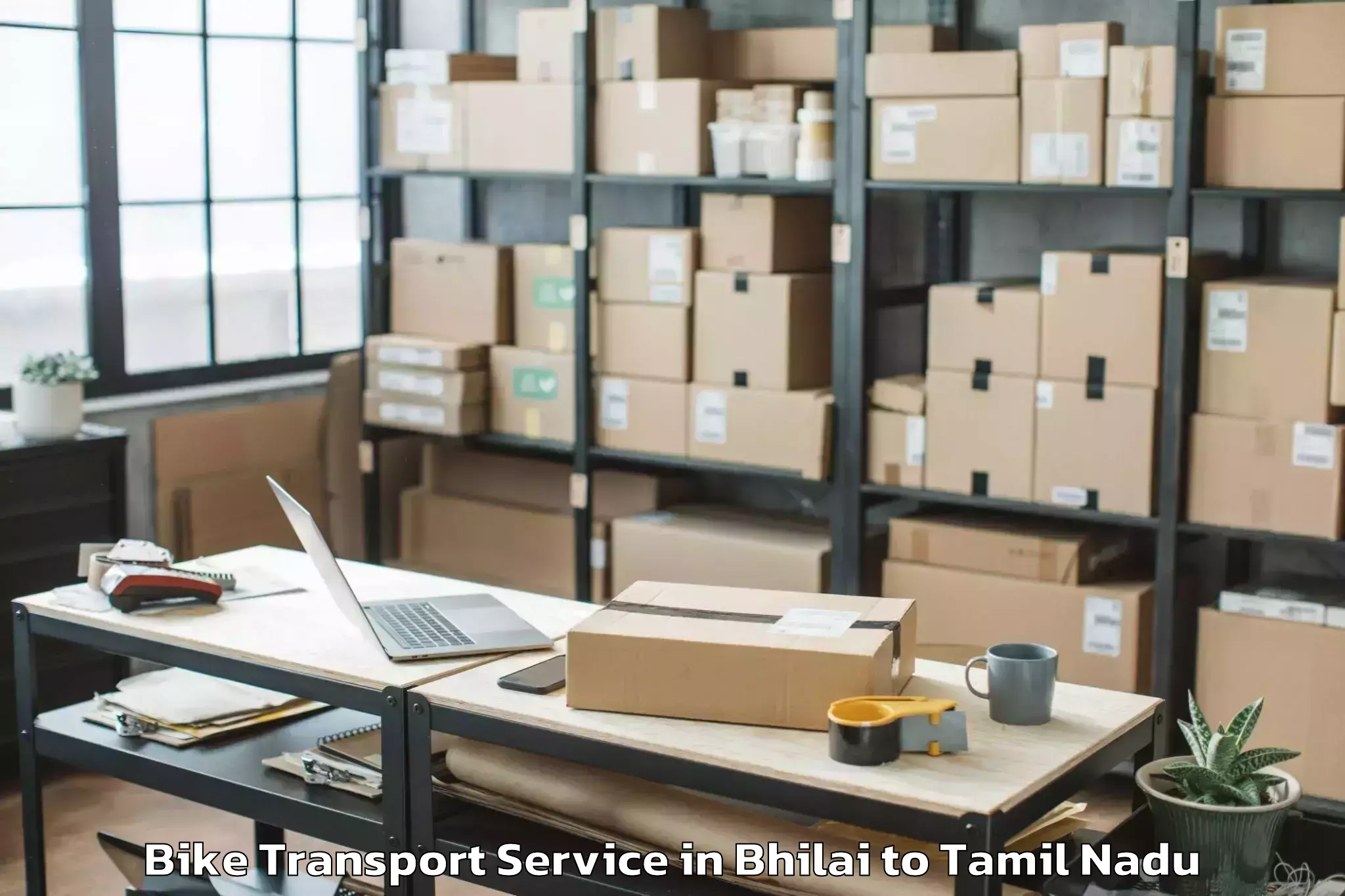 Book Bhilai to Omalur Bike Transport Online